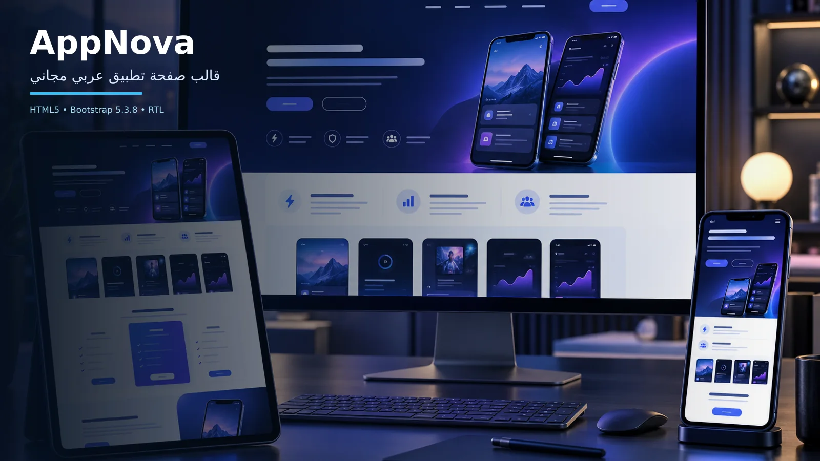 AppNova: قالب صفحة تطبيق عربي مجاني Bootstrap 5