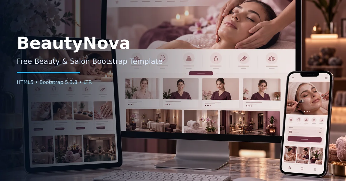 BeautyNova – Free Bootstrap 5 Beauty & Salon HTML Template